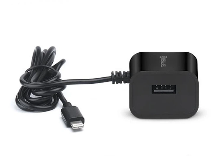 Мережевий зарядний пристрій REAL-EL CH-217 (2USB, 2.1A) Black + кабель Lightning - зображення 4