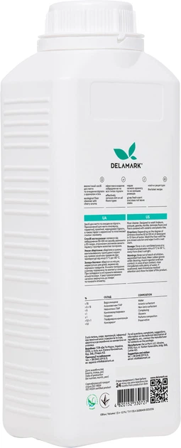 Засіб для миття підлоги DeLaMark з ароматом м'яти 1 л (4820152330727) - зображення 2