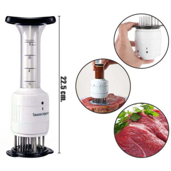 Інжектор тендерайзер для м'яса Sauces Injector Білий (494741) - Фото 3 Інжектор тендерайзер для м'яса Sauces Injector Білий (494741) - зображення 3