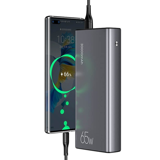 Повербанк Usams 65W Metal Quick Charge 30000mAh + кабель USB-C 100W для ...