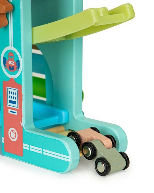 Дерев'яний швидкісний спуск Ecotoys ксилофон + 6 машинок (ME115) (5903769970568) - зображення 6