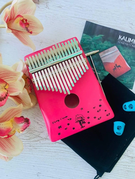 Музыкальный инструмент Калимба 17 key Kalimba Pink Stars - изображение 3