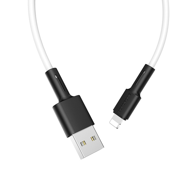 Кабель зарядки BOROFONE BX31 (2.4A) (1M) та синхронізації для Apple Lightning to USB для iOS пристроїв iPhone Білий - изображение 1