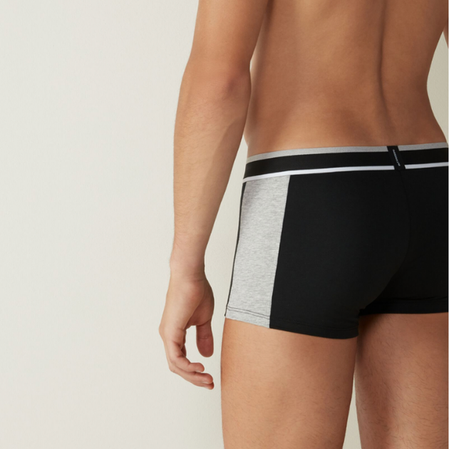 Чоловічі труси з бавовни боксери Intimissimi розмір XL чорно-сірий - Фото 3 Чоловічі труси з бавовни боксери Intimissimi розмір XL чорно-сірий - зображення 3