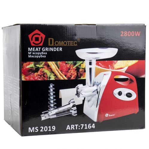 Мясорубка с соковыжималкой Domotec MS-2019 2800W Красная - изображение 10