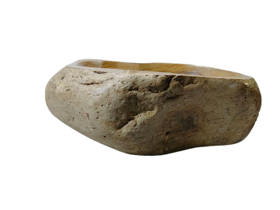 Умывальник накладной из речного камня коричневый 40х40х12 см - зображення 4