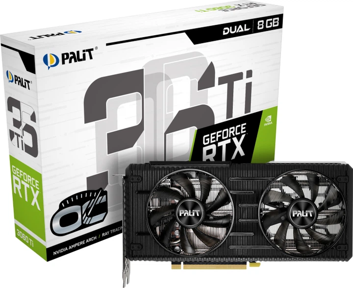 グラフィックボード・グラボ・ビデオカード Palit GeForce RTX 3060 Ti Dual OC Видеокарта Palit PCI-Ex GeForce RTX 3060 Ti Dual OC LHR 8GB GDDR6