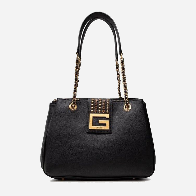 Акція на Жіноча сумка Guess Bling Tri Cmprtmnt Shldr Stchl HWVB7984090-BLA Чорна від Rozetka