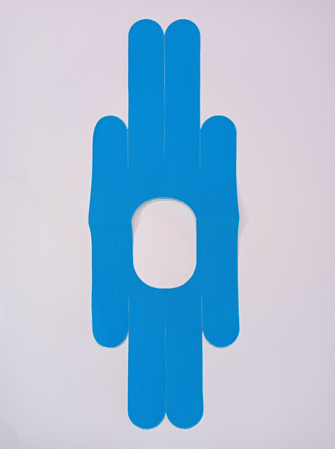 Тейпы для колена Pre-cut, кинезио пластырь для колена (упаковка 2 шт), голубой - изображение 1