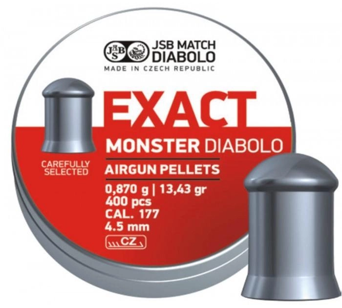 Пули пневматические JSB Diabolo Monster, 400 шт, 0,87 г, 4,52 мм - изображение 1