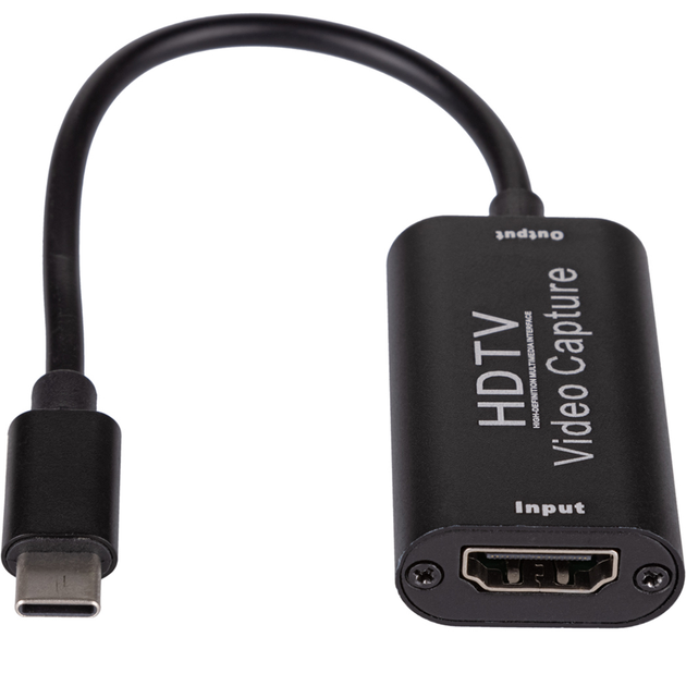 Внешняя карта видеозахвата U&P Capture Card USB Type-C VCC09 Black (4S-VCC09-BK) - изображение 1