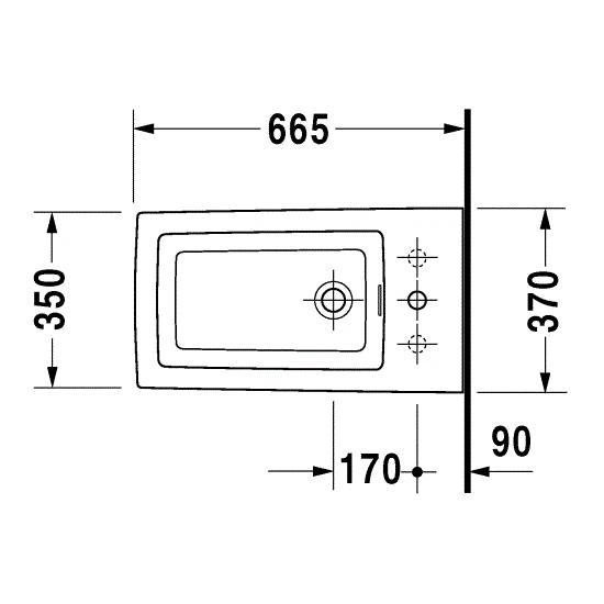 Биде напольное Duravit 2nd floor 66,5х35 см с 3 отверстиями для смесителя (0137100030) - изображение 3