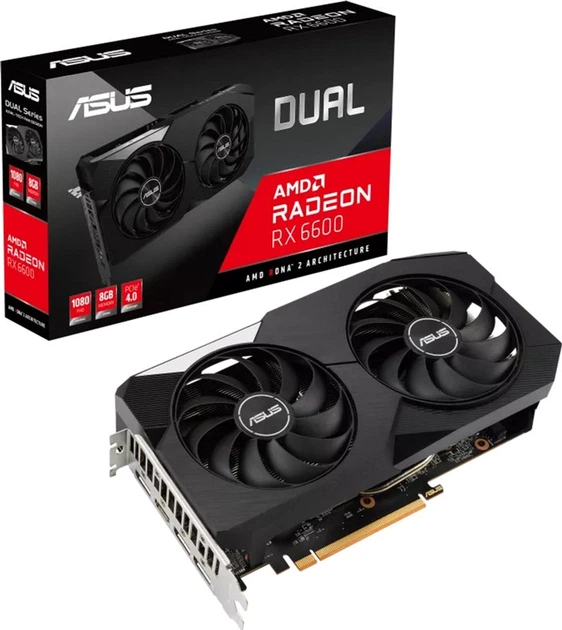 Видеокарта Asus PCI-Ex Radeon RX 6600 Dual 8GB GDDR6 (128bit