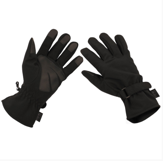 Тактичні рукавички MFH Softshell із частковим посиленням чорні р-р M (15780A_M) - зображення 1
