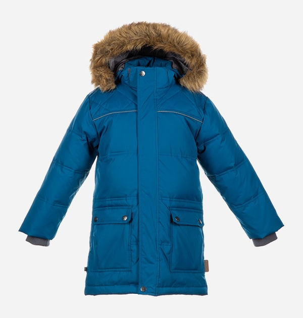 Акція на Дитяча зимова пухова куртка-парка для хлопчика Huppa Lucas 17770055-80066 122 см від Rozetka