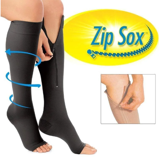 Компрессионные гольфы Zip Sox,носки от варикоза, бежевые S/M (KG-2265) - изображение 2