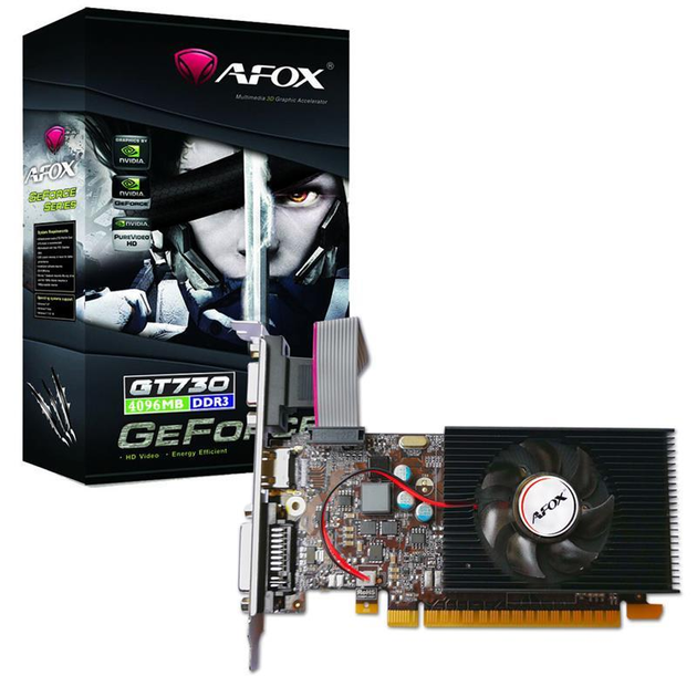 Відеокарта GF GT 730 4GB GDDR3 Afox (AF730-4096D3L8) – фото, відгуки ...