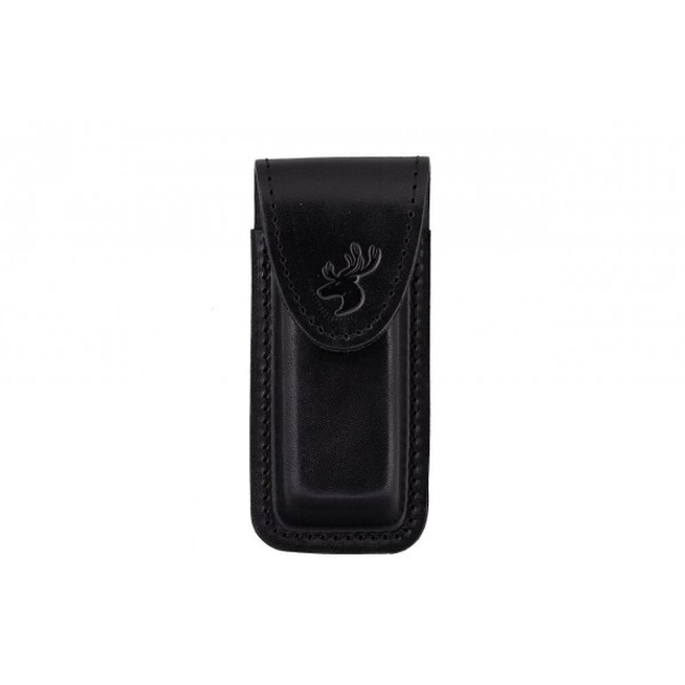 Подсумок, чехол для магазина ПМ (пистолет Макарова) формованный B на липучке (кожа, чёрный) - изображение 1
