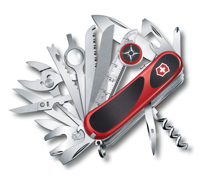 Ніж Victorinox Delemont EvoGrip S54 Чорний-Червоний - зображення 1