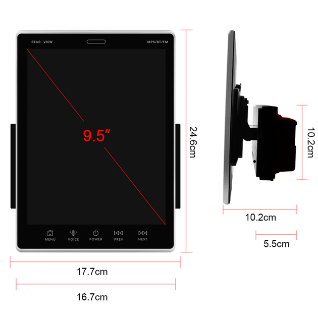 Автомагнитола 2 DIN CML-PLAY PI-908 вертикальный экран 9.5" ANDROID 2/16Gb USB, AUX, BT с камерой заднего вида (PI-908) - изображение 2