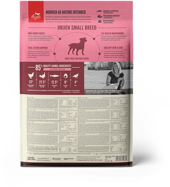 Sucha karma dla psów małych ras Orijen Small Breed Sucha 4.5 kg (0064992714772) - obraz 3