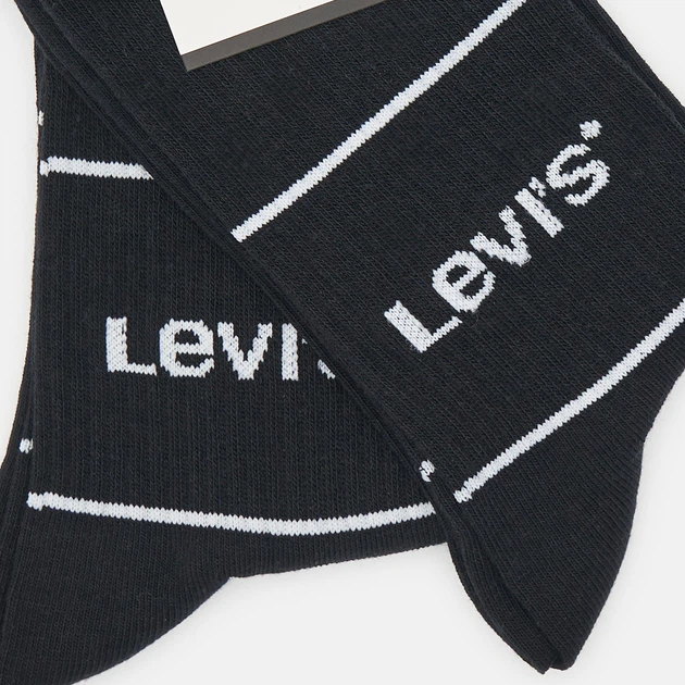 Zestaw skarpetek damskich 2 pary Levi's Short Cut Logo Sport 2P 7012105670080 35-38 Czarny (8720245185615) - obraz 3