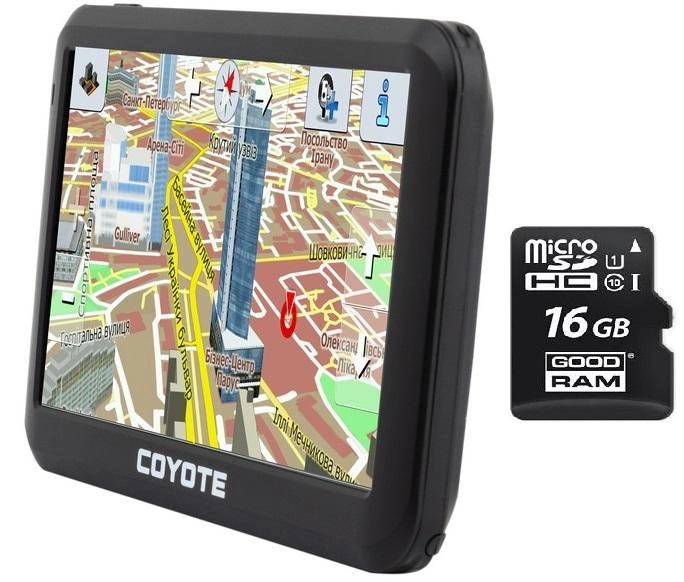 GPS навигатор COYOTE 556 Mate PRO 256mb 8gb 5 дюймов с картами навигации + Карта памяти 16GB UHS-1 - изображение 1
