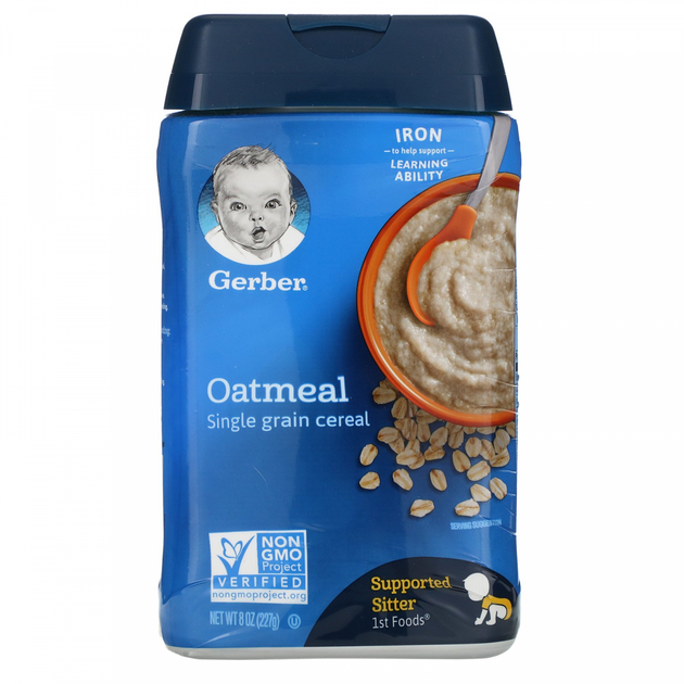 Овсяная каша крупицами Gerber (Oatmeal Single Grain Cereal) 227 г - зображення 1