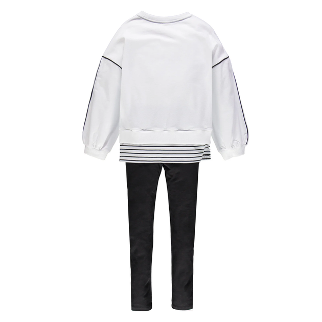 Комплект для девочки свитшот с леггинсами Mek 201MIEP002-900 черный с белым 152 - изображение 3