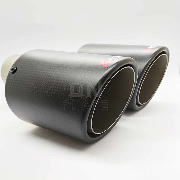 Насадка на глушник Akrapovic подвійна 53мм-240мм (JB) | Карбонова насадка на вихлопну трубу - зображення 6