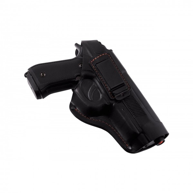 Кобура Beretta 92 (Беретта) поясная + скрытого внутрибрючного ношения с клипсой (кожаная, черная) - изображение 1