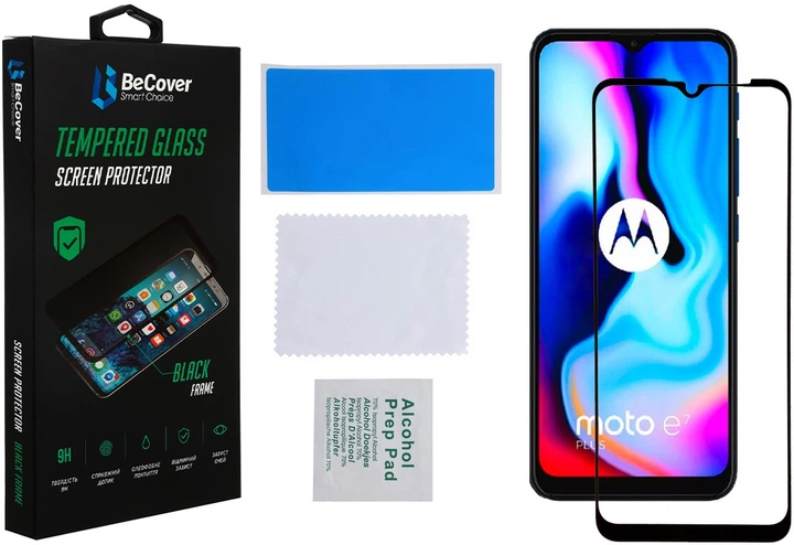 Защитное стекло для смартфона Motorola Moto E7 Power/E7i Power BeCover Black (BC_706450) - изображение 2