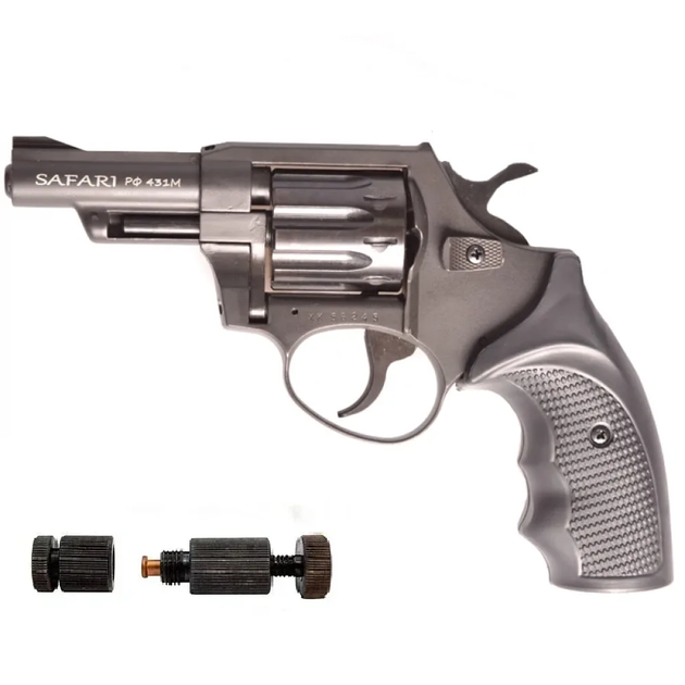 Револьвер под патрон Флобера Safari РФ-431м пластик + обжимка патронов Флобера в подарок! - изображение 1