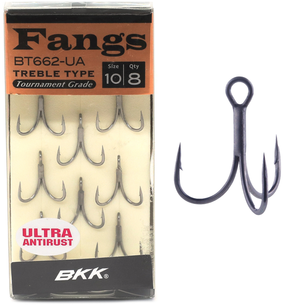 BKK Fangs 62 UA Treble Hooks - Size 5 - Ultra Antirust Tournament