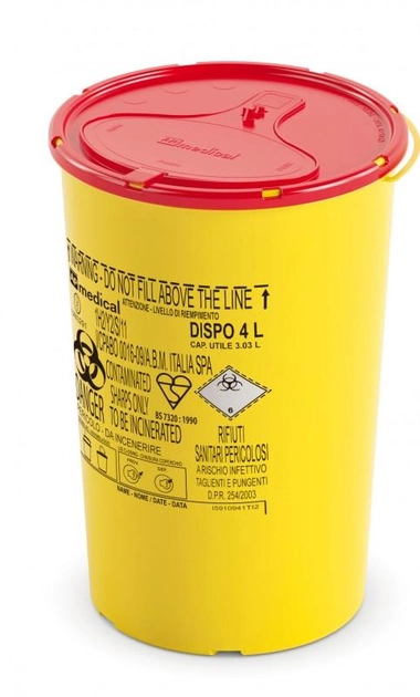 DISPO 4 л, контейнер для сбора игл и медицинских отходов - зображення 1