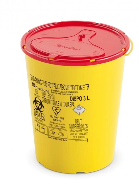 DISPO 3 л, контейнер для сбора игл и медицинских отходов - изображение 1