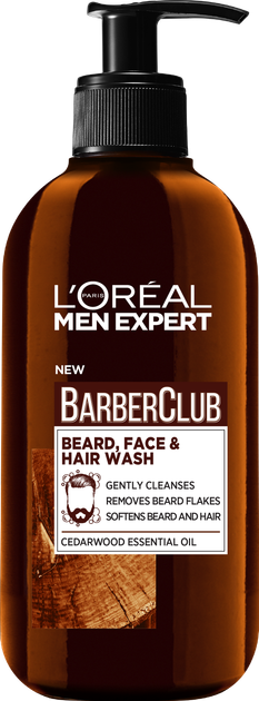 Акція на Шампунь L'Oreal Paris Men Expert Barber Club Очищуючий для волосся, бороди та обличчя 200 мл від Rozetka