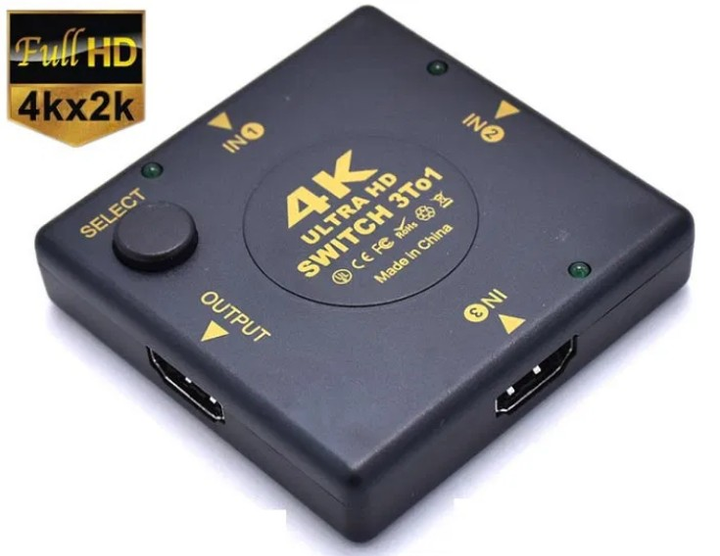 HDMI свитч 4K переключает с 3 входов ->1 экран ТВ switcher свич ...