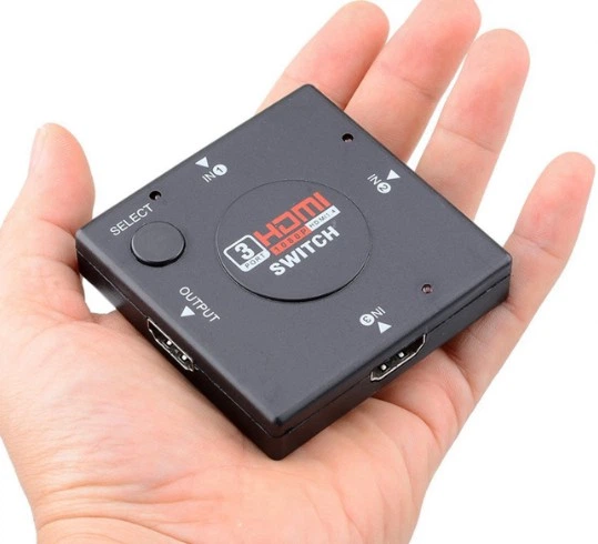 HDMI свитч 2K FULL HD переключает с 3 входов ->1 экран ТВ switcher свич (588076749-1) Черный - изображение 4