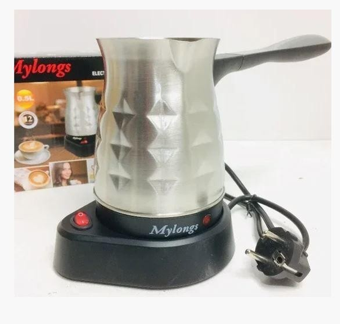  электрическая кофеварка 0,5 л металлическая электротурка Mylongs .