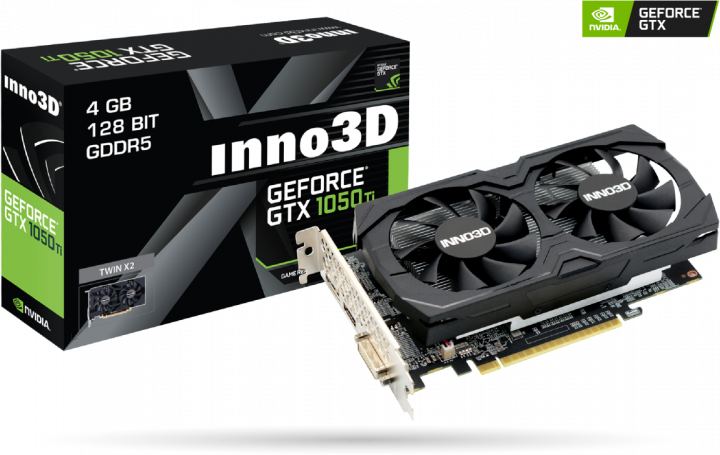 Видеокарта Inno3D GeForce GTX 1050 Ti Twin X2 OC 4GB GDDR5 (N105K-2DDV-M5CM) - Фото 2 Видеокарта Inno3D GeForce GTX 1050 Ti Twin X2 OC 4GB GDDR5 (N105K-2DDV-M5CM) - изображение 2