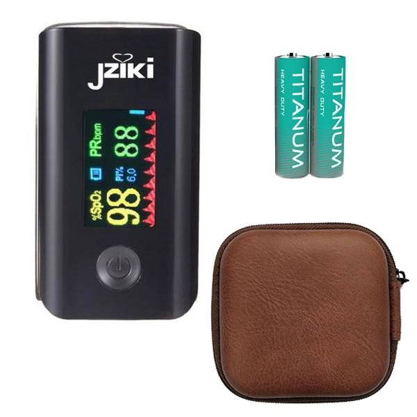 Пульсоксиметр JZIKI JZK-305 Black + Кейс ProZone Universal-EVA-CASE (85х85х40) Premium Коричневый - изображение 1