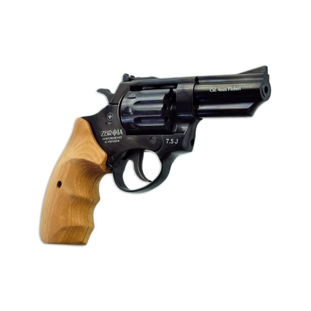 Револьвер флобера ZBROIA PROFI-3" (чёрный / дерево) - зображення 1