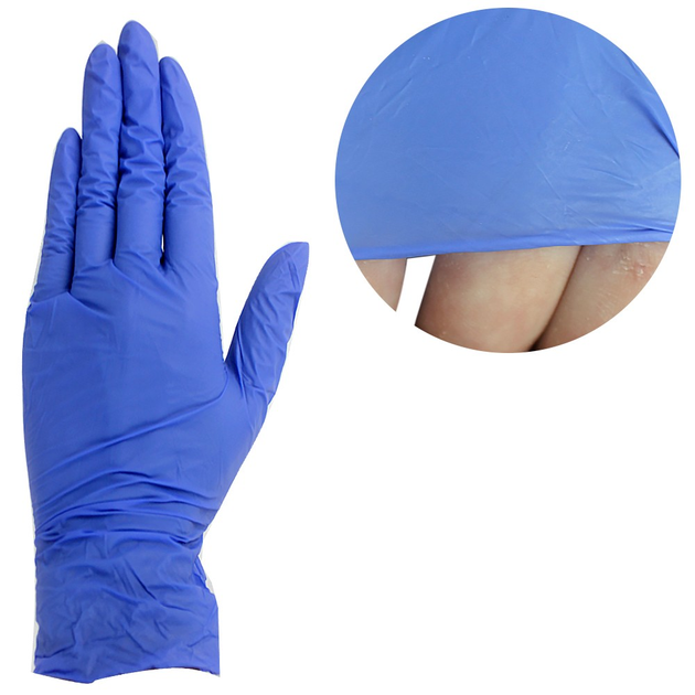 Перчатки нитриловые без талька - голубой, размер M, 100 шт (0056500) - изображение 1