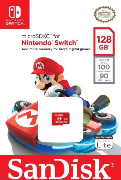Карта памяти SanDisk microSDXC 128GB для Nintendo Switch (SDSQXAO Карта памяти SanDisk microSDXC 128GB для Nintendo Switch (SDSQXAO