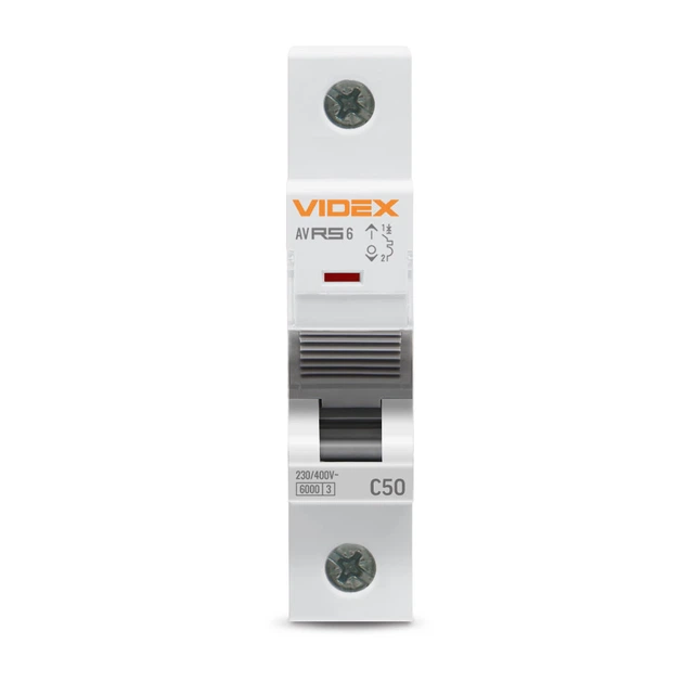 Автоматический выключатель RS6 1п 50А С 6кА VIDEX RESIST (VF-RS6-AV1C50) - изображение 3