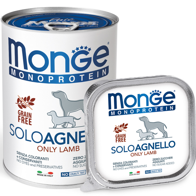 Влажный корм Monge SOLO AGNELLO монобелковый паштет для собак ягненок 0 ...