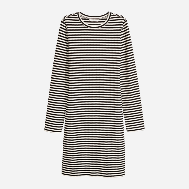 Акція на Сукня-футболка міні осіння жіноча H&M XAZ129568MYEK S Чорна з білим від Rozetka