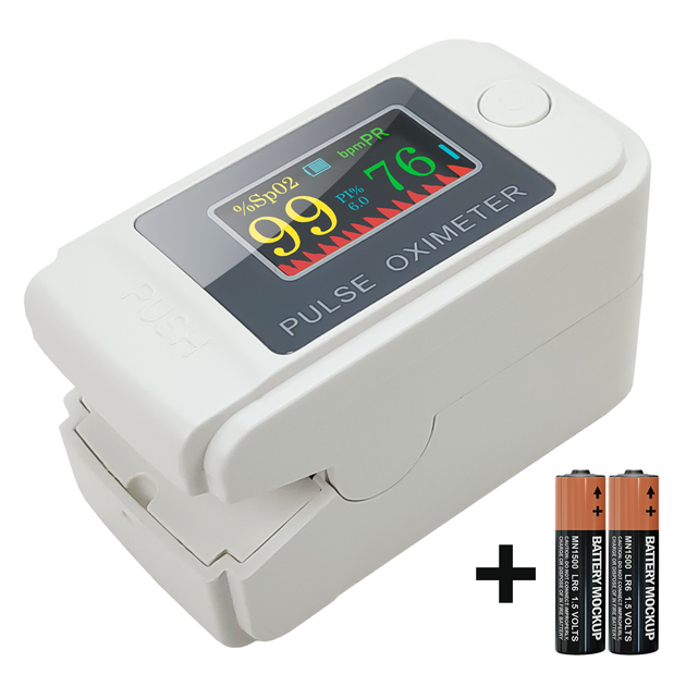 Электронный пульсоксиметр на палец JETIX Pulse Oximeter White + батарейки в комплекте (Гарантия 12 месяцев) - изображение 1