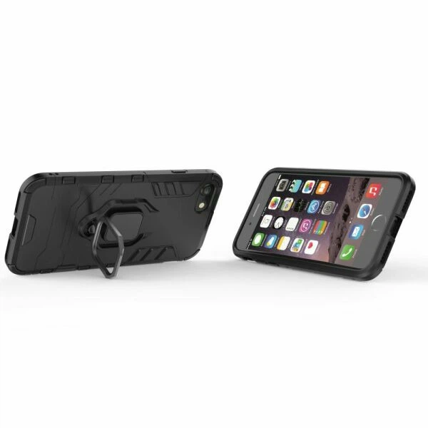 Чохол з підставкою Deexe Hybrid Case для iPhone SE 2 / 3 (2020 / 2022) / iPhone 8 / iPhone 7 - Black - зображення 5